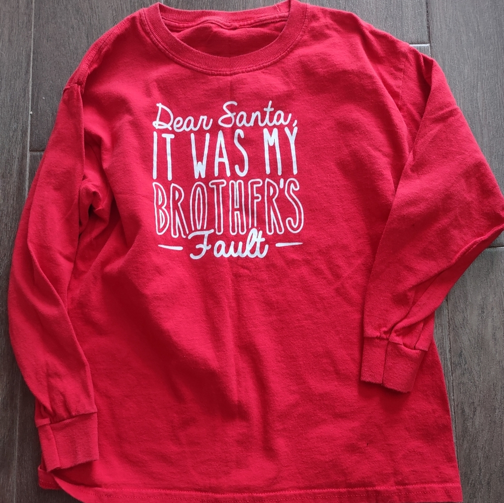 Boys Santa Shirt, Size 8, Good Used Condition. Same Day Shipping